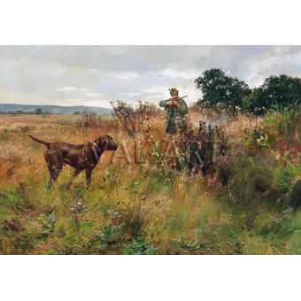 РЕПРОДУКЦИИ НА КАРТИНИ Пойнтер и ловец (1930) РЕПРОДУКЦИИ НА КАРТИНИ Пойнтер и ловец (1930)